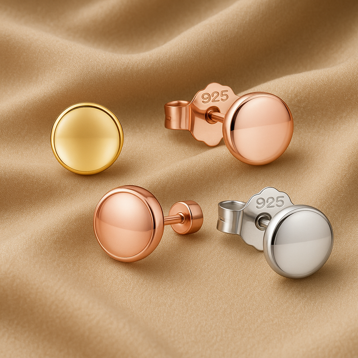 Goudkleurige studs met zirkonia in fijne zetting