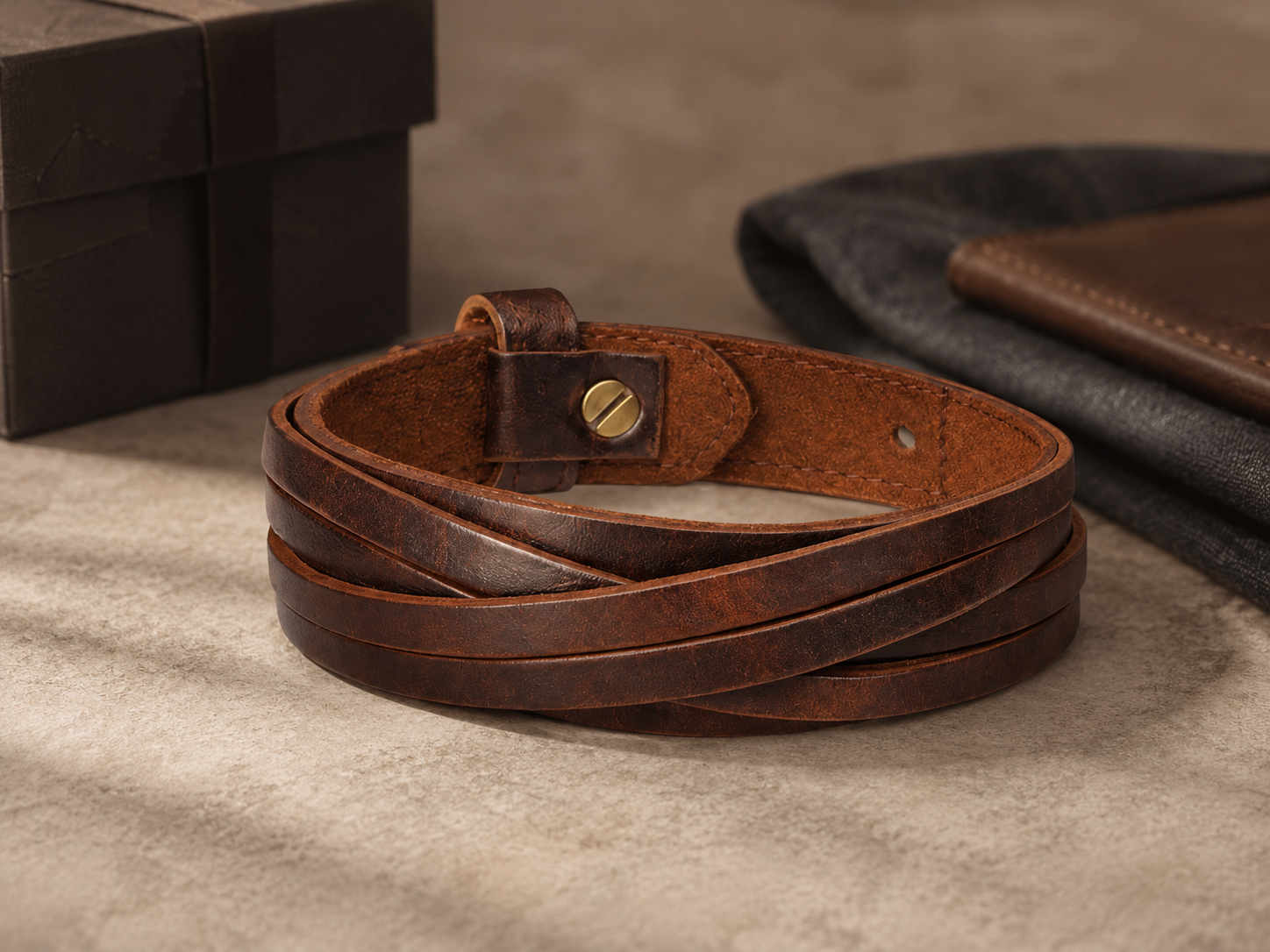 Cadeauset met heren armband ketting en ring in donkere stoere stijl
