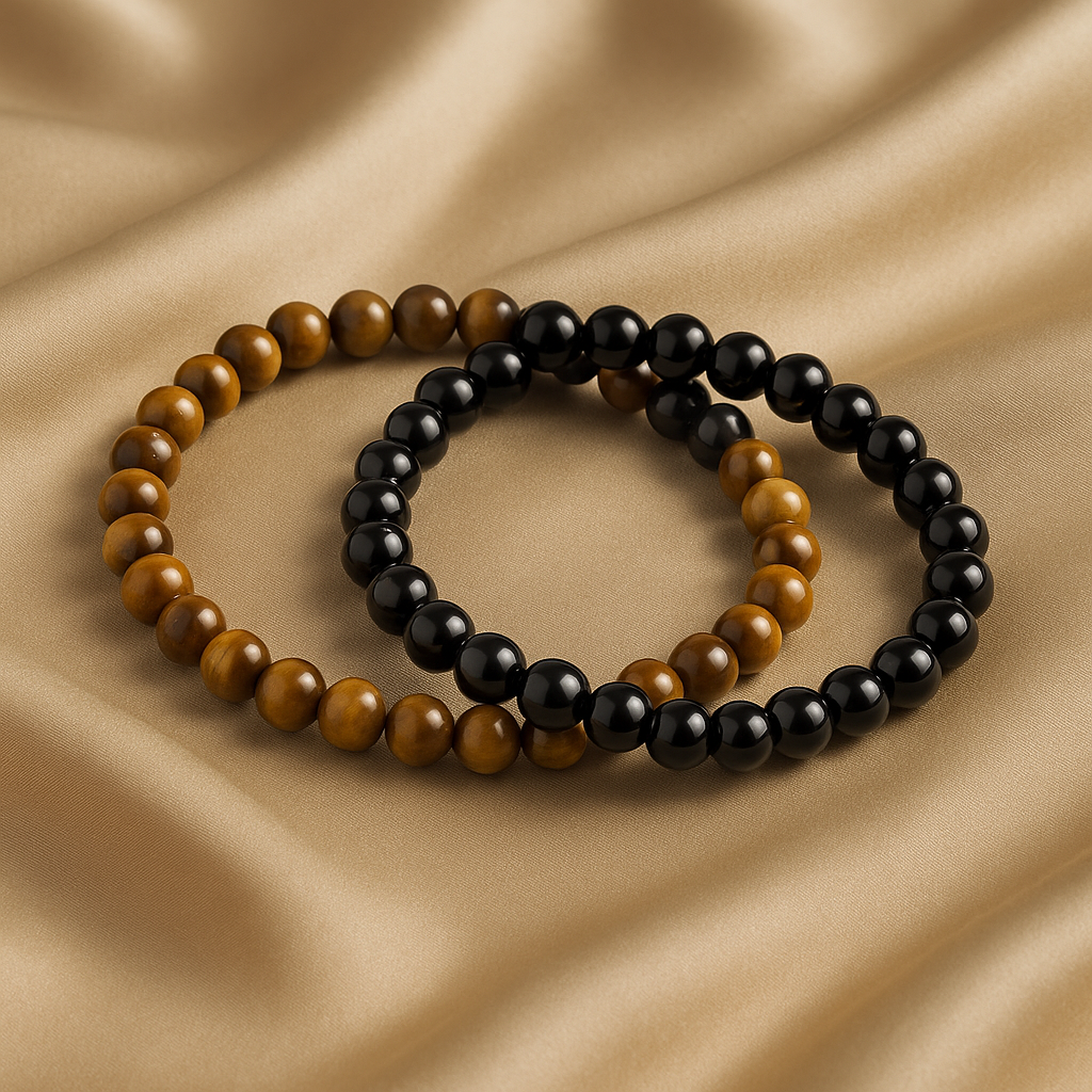 Warm en koel natuursteenpalet naast elkaar gestapeld