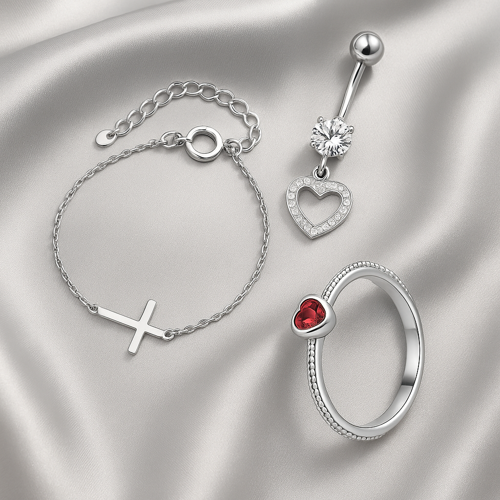 Zilveren ketting met roségouden ring – gemengde ondertoon