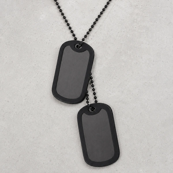 Dogtag Ketting voor Heren in zwart edelstaal