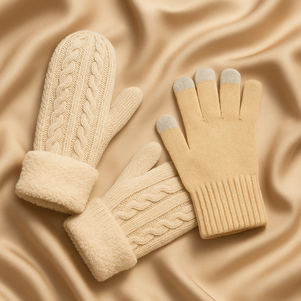 Dames handschoenen – gebreid, kasjmir-look & touchscreen