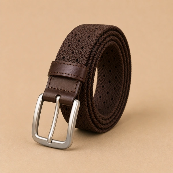 Coffee geperforeerde Canvas Riem voor Heren op neutrale achtergrond