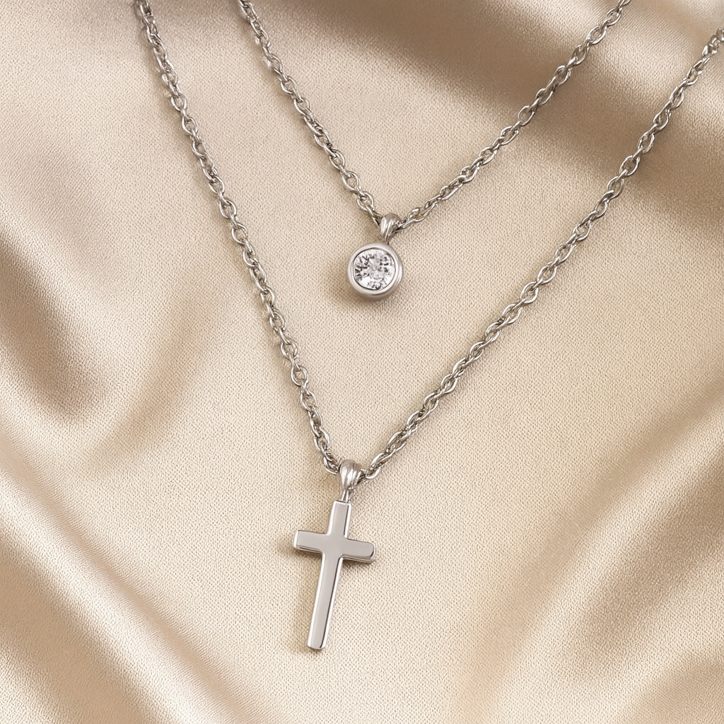 Ketting met hanger – initiaal, hart, zirkonia, 925 zilver