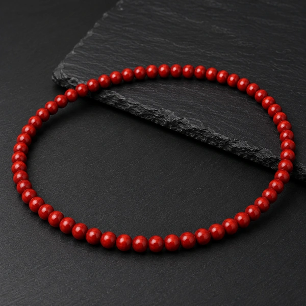 Houten Kralen Ketting voor Heren in rood met 8mm kralen