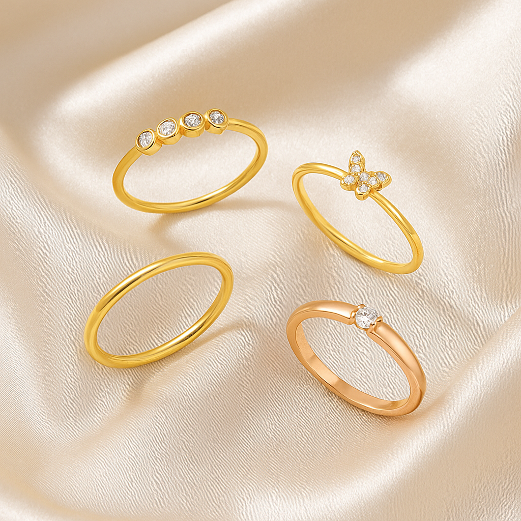 Stapelringen dames 1–4 mm – .925 zilver & edelstaal