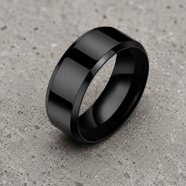 Titanium Ringen voor Heren in zwarte en zilverkleurige afwerking