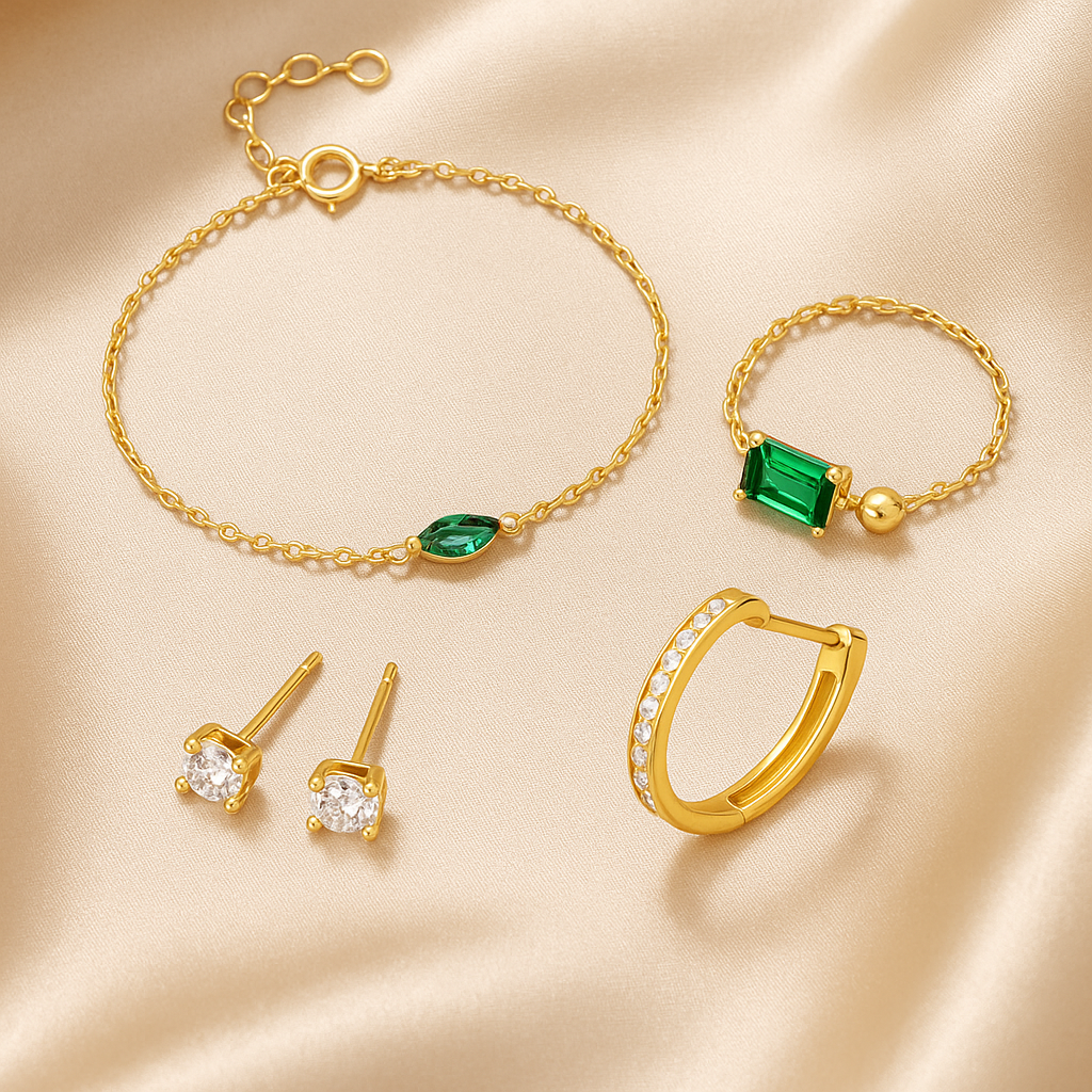 Elenza sieraden met 18k gold plating – studs en oorringen