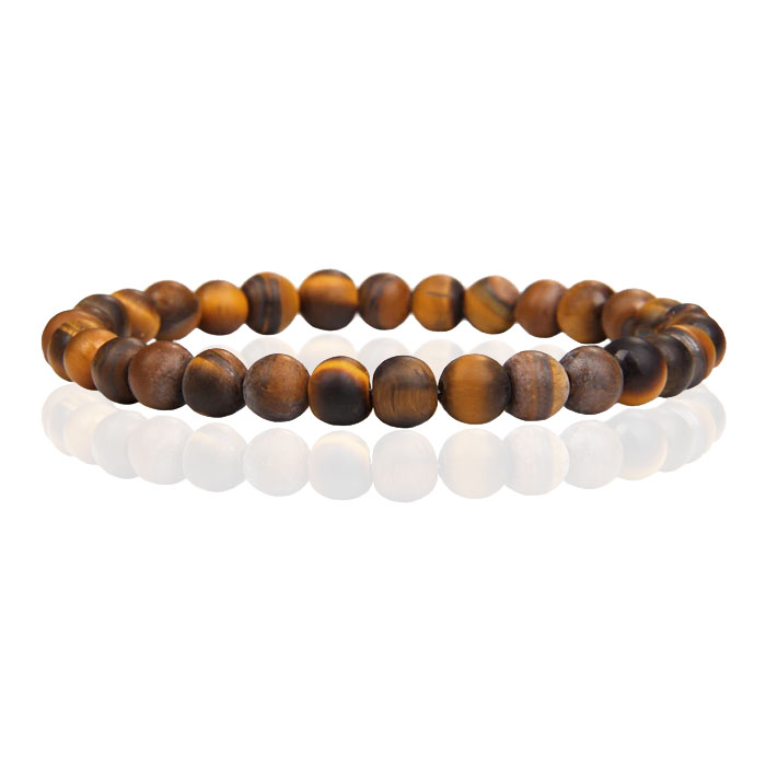 6mm Memphis Natuursteen Armband Matte Tiger Eye