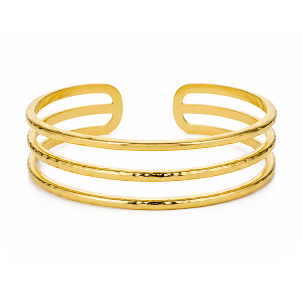 Cilla Jewels Goudkleurige Driedubbele Open Dames Bangle Armband