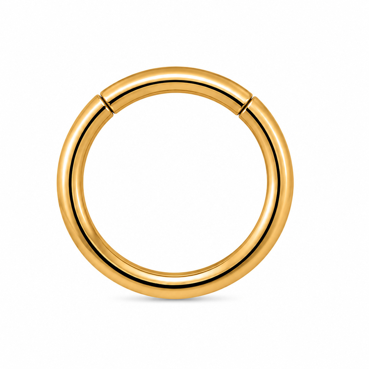 Cilla Jewels Goudkleurige Gladde Damesneusring met Clickersluiting