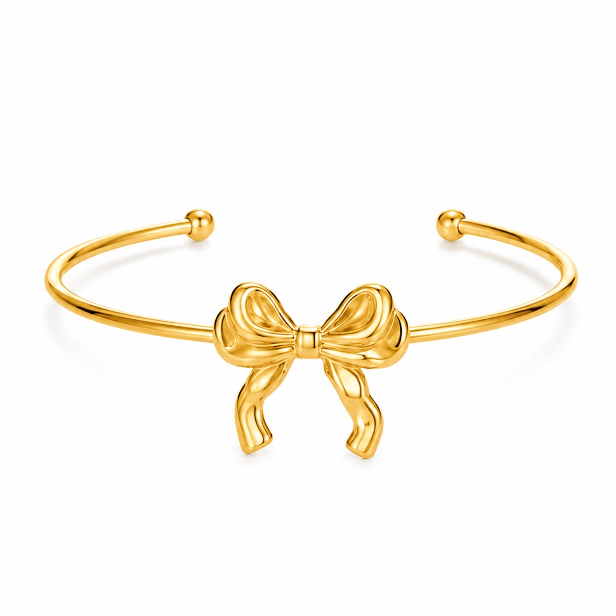Cilla Jewels Goudkleurige Open Damesarmband met Strik van Edelstaal