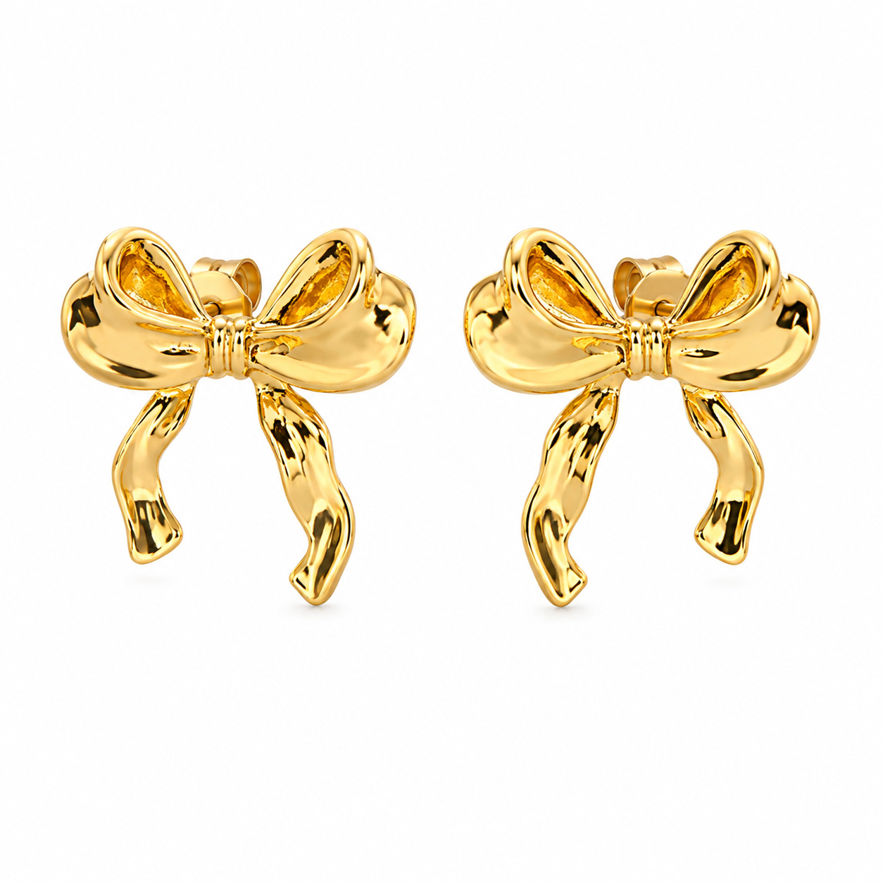 Cilla Jewels Goudkleurige Strik Oorknopjes met Lintdetail