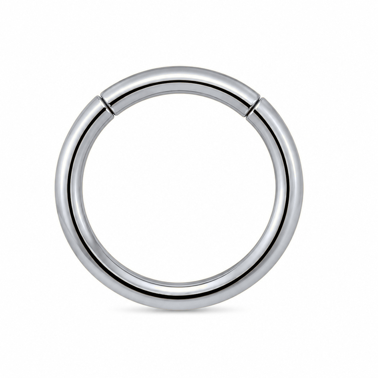 Cilla Jewels Zilverkleurige Gladde Damesneusring met Clickersluiting