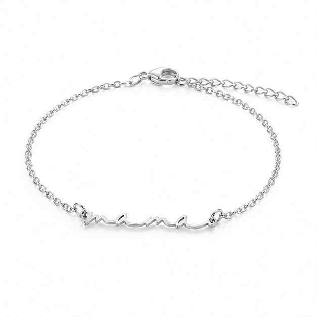 Cilla Jewels Zilverkleurige Mama Armband van Edelstaal
