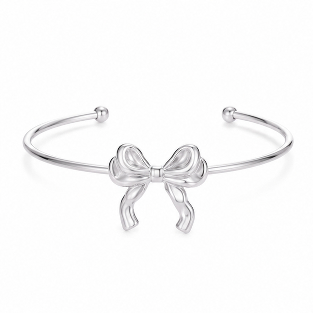 Cilla Jewels Zilverkleurige Open Damesarmband met Strik van Edelstaal