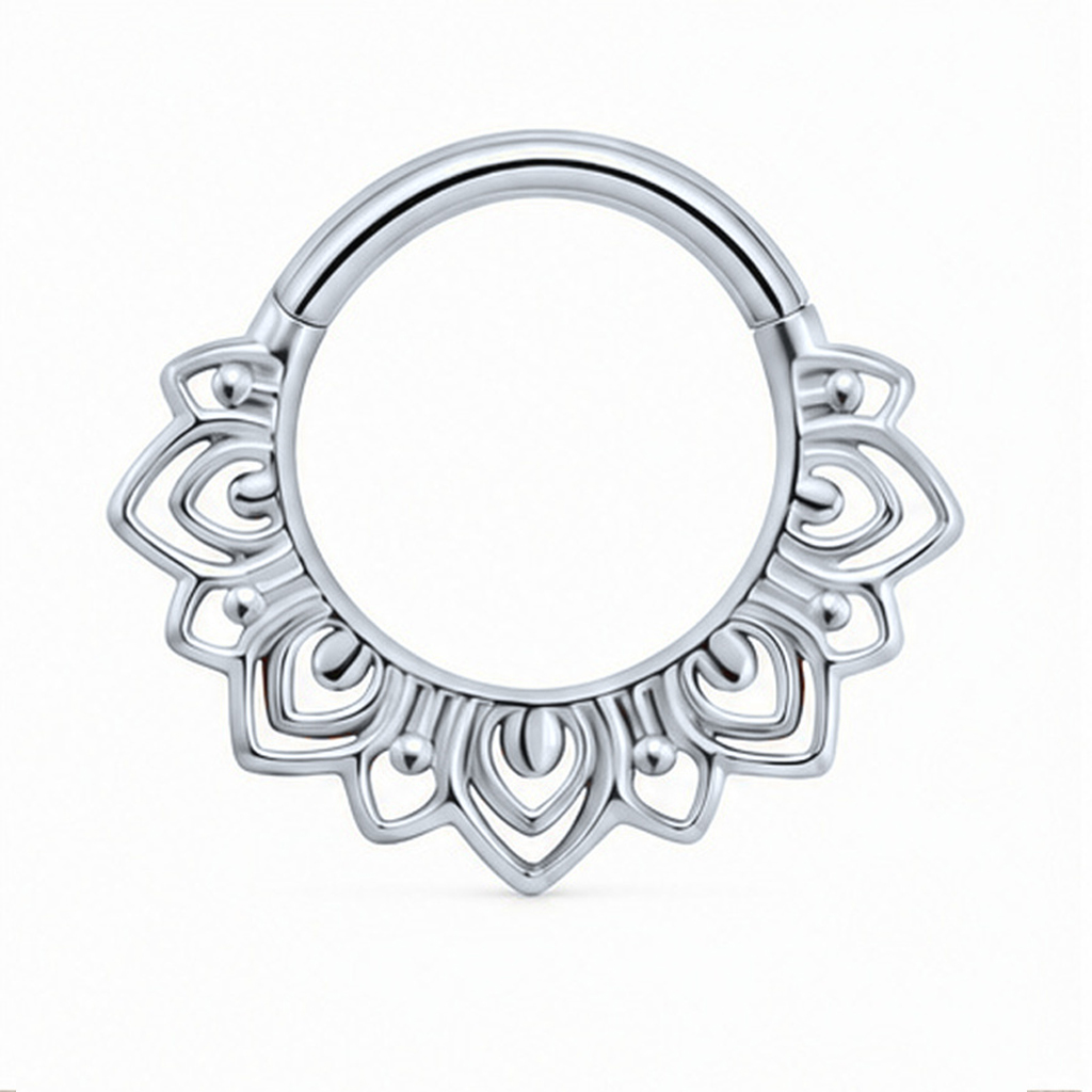 Cilla Jewels Zilverkleurige Septum Clicker met Mandalamotief