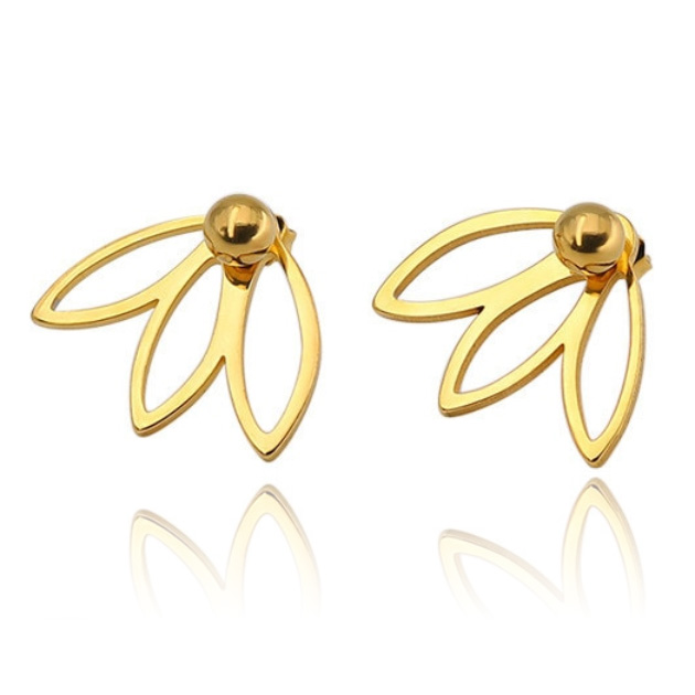 Cilla Jewels Blad oorstekers Edelstaal Goudkleurig afbeelding 1