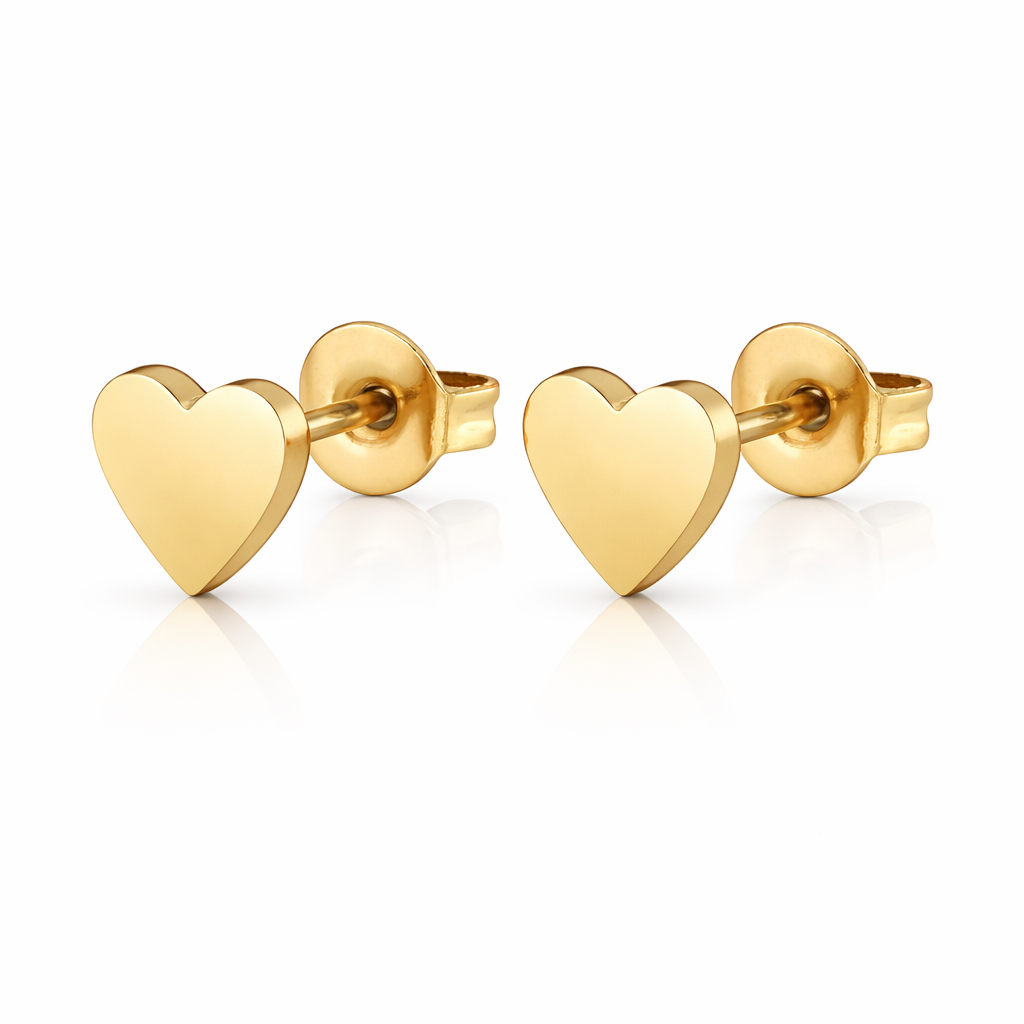 Cilla Jewels oorknoppen Edelstaal Hartje Goudkleurig