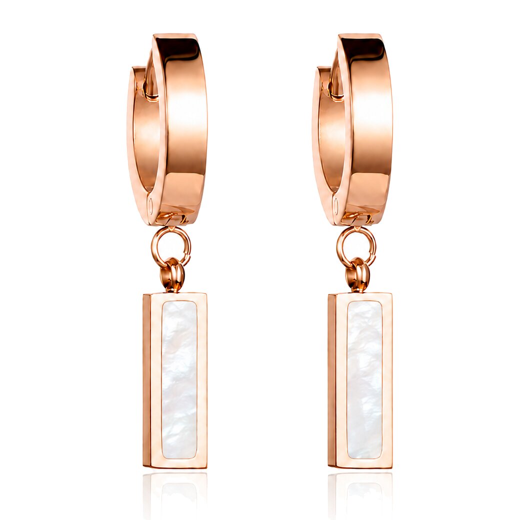 Cilla Jewels oorringen Titanium Rose met Wit