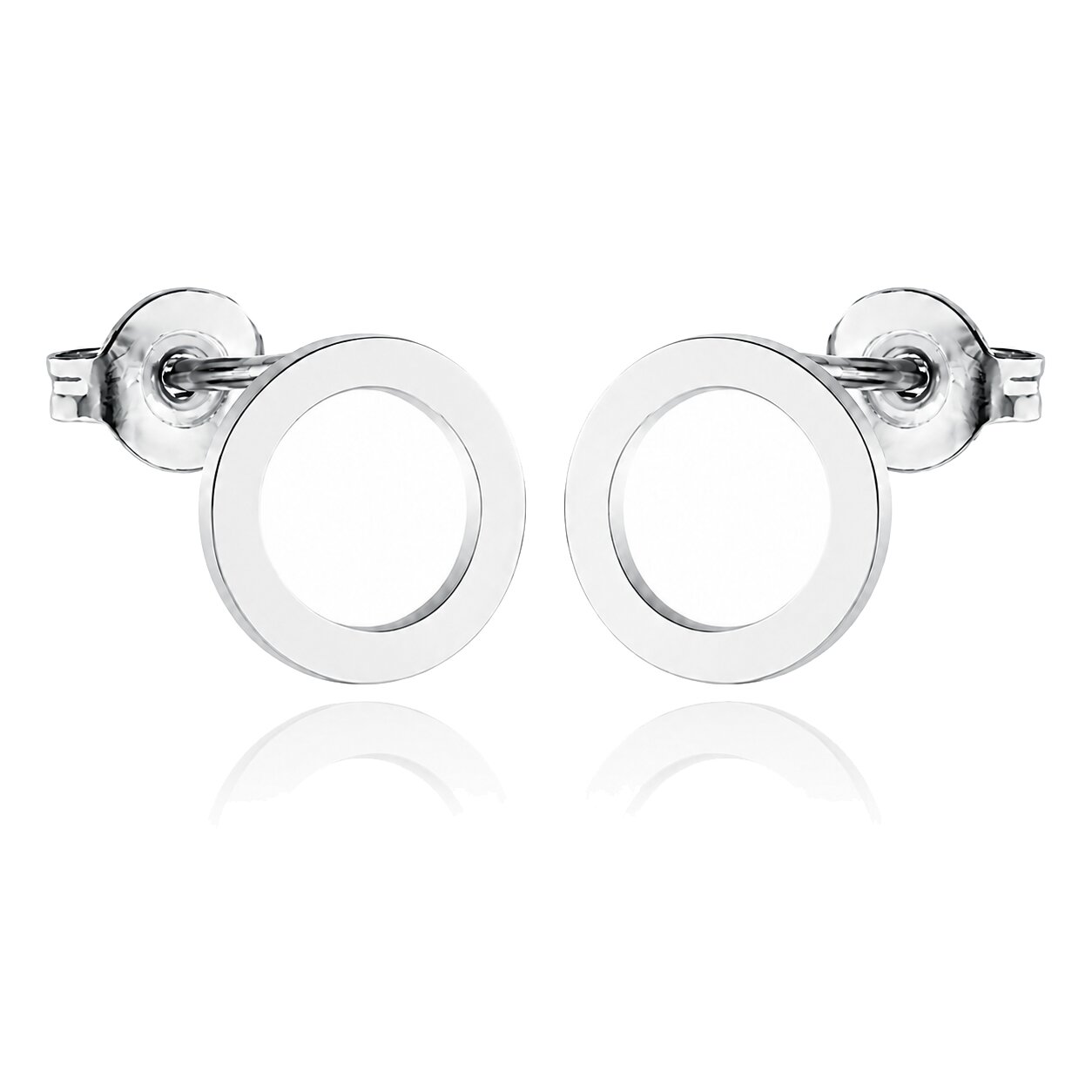Cilla Jewels oorstekers Edelstaal Open Circle Zilverkleurig