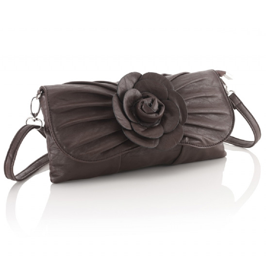 Clutch Tas Flower Donkerbruin huismerk kopen in de aanbieding