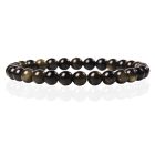 6mm Memphis Natuursteen Armband - Gold Obsidian