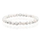 6mm Memphis Natuursteen Armband - White Howlite