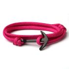 Anker armband Donkerroze polyester koord