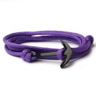 Anker armband Paars polyester koord