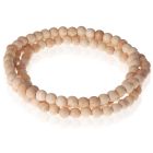 Beige houten kralen ketting 90cm