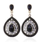Bohemian oorbellen Heart Drop Black