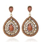 Bohemian oorbellen Heart Drop Brown
