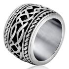 Brede edelstaal heren ring Celtic Knot