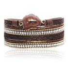 Bruine Multilayer Armband met Steen