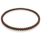 Bruine houten kralen ketting 90cm