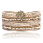 Champagne Multilayer Armband met Steen
