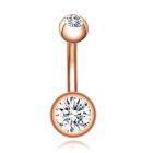 Chirurgisch Edelstaal Navelpiercing - Zirkonia & RosÃ© Goud
