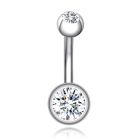 Chirurgisch Edelstaal Navelpiercing - Zirkonia & Zilver