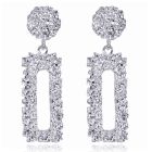 Cilla Chunky Rechthoekige Oorbellen - Silver