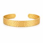 Cilla Jewels Goudkleurige Brede Dames Bangle Armband met Korrelstructuur