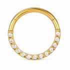 Cilla Jewels Goudkleurige Damesneusring met Clickersluiting en Witte Zirkonia