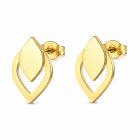 Cilla Jewels Goudkleurige Ear Jacket Oorbellen van Edelstaal met Bladmotief
