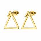 Cilla Jewels Goudkleurige Ear Jacket Oorbellen van Edelstaal met Driehoekmotief
