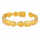 Cilla Jewels Goudkleurige Open Dames Bangle Armband met Organische Vormen