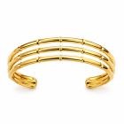 Cilla Jewels Goudkleurige Open Damesarmband met Driedubbel Bamboeprofiel