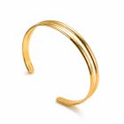 Cilla Jewels Goudkleurige Open Damesarmband met Dubbele Gladde Band