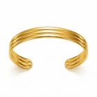 Cilla Jewels Goudkleurige Open Damesarmband met Meervoudig Ribbelprofiel