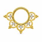 Cilla Jewels Goudkleurige Septum Clicker met Witte Zirkonia en Bloemmotief