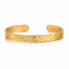 Cilla Jewels Goudkleurige Smalle Dames Bangle Armband met Gehamerde Structuur